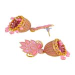 Buy Crunchy Fashion Gold plated Antique Pink Floral Jhumka Earrings RAE0940 - Purplle