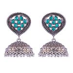 Buy Crunchy Fashion German Sliver Green Jhumka Earrings RAE1202 - Purplle