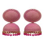 Buy Crunchy Fashion Gold-plated Pink Round Check square Design Jhumka Earrings RAE1555 - Purplle