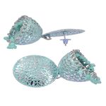 Buy Crunchy Fashion Oxidised Silver Enamel Sky Blue Pearl Pearls Jhumka Earrings RAE1771 - Purplle
