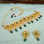 Buy Crunchy Fashion Traditional Wedding Collection Choker Necklace With Earrings RAS0302 - Purplle