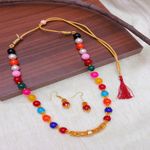Buy Crunchy Fashion Elegant Royal Multicolor Pearl Necklace & Earrings Jewellery Set RAS0398 - Purplle