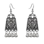 Buy Crunchy Fashion Oxidised Antique Silver Meena Work Handcrafted Jewellery Set CFS0375 - Purplle