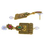 Buy Crunchy Fashion Traditional Gold-Plated Imitation Antique Pendant Necklace Set with Earrings RAS0282 - Purplle