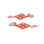 Buy Crunchy Fashion Traditional Gold-plated Kundan Pink Pearl Work Necklace With Earring Set RAS0375 - Purplle