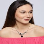 Buy Crunchy Fashion Trendy Stylish Western Black Crystal Choker Necklace - Purplle