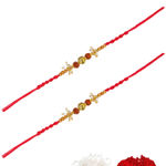 Buy Crunchy Fashion Amroha Craft Designer Rudraksh & Lord Gautam Budh RakhiSet Pack of 2 CFRKH0051 - Purplle