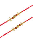 Buy Crunchy Fashion Amroha Craft Designer Rudraksh & Lord Gautam Budh RakhiSet Pack of 2 CFRKH0051 - Purplle