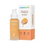 Buy Mamaearth Glow Serum Foundation with Vitamin C & Turmeric for 12-Hour Long Stay- 02 Creme Glow (30 ml) - Purplle
