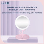 Buy GUBB 360° Vanity Mirror with Storage Tray & Branch, Rotating Table Mirror - Pink - Purplle