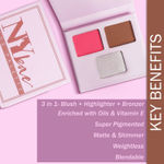 Buy NY Bae Face Palette - 01 (6 g) | Blush + Highlighter + Contour | 3 In 1 | Pink, Brown & Silver | Rich Colour | Multipurpose | Travel-Friendly - Purplle