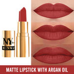 Buy NY Bae Argan Oil Infused Matte Lipstick Runway Range - Passe 8 (4.5 g) | Red | Creamy Matte Finish | Enriched with Argan Oil | Rich Colour Payoff | Full Coverage | Long lasting | Smudgeproof | Weightless | Cruelty Free - Purplle