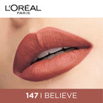 Buy L'Oreal Paris Lipstick, Liquid Format with Matte Finish, Oil-In-Water Formula, Breathable and Lightweight Feel, Non-Flaking, 147 I Believe, 7 ml - Purplle