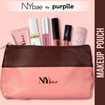 Buy NY Bae Twin Hues Makeup Pouch | Makeup Bag | Dual Tone | Brown & Pink | Multi Purpose | Travel Friendly - Rosewood 01 - Purplle