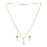 Buy Estele Gold Plated Solitaire Necklace Set with Crystals for Women - Purplle