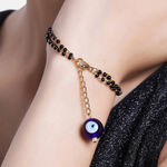 Buy Estele Gold Plated Splendid Evil Eye Black Beads Mangalsutra Bracelet for Women - Purplle