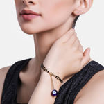 Buy Estele Gold Plated Splendid Evil Eye Black Beads Mangalsutra Bracelet for Women - Purplle