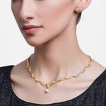 Buy Estele Gold Plated CZ Star wave Designer Necklace Set for Women - Purplle