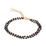 Buy Estele Gold Plated Fascinating "A" Alphabet with Black Beads Bracelet for Women - Purplle
