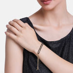 Buy Estele Gold Plated Fascinating "A" Alphabet with Black Beads Bracelet for Women - Purplle