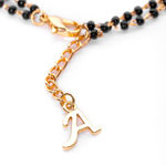 Buy Estele Gold Plated Fascinating "A" Alphabet with Black Beads Bracelet for Women - Purplle