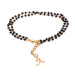Buy Estele Gold Plated Fascinating "A" Alphabet with Black Beads Bracelet for Women - Purplle