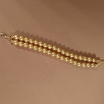 Buy Estele Gold Plated Creamy Double Line Pearl Bracelet for Women - Purplle