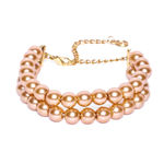 Buy Estele Gold Plated Creamy Double Line Pearl Bracelet for Women - Purplle