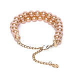 Buy Estele Gold Plated Creamy Double Line Pearl Bracelet for Women - Purplle