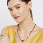 Buy Estele Gold Plated CZ Flower Designer Mangalsutra Necklace Set for Women - Purplle