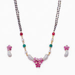 Buy Estele Gold Plated CZ Flower Designer Mangalsutra Necklace Set for Women - Purplle