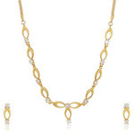 Buy Estele Gold Plated CZ Oval Halo Necklace Set for Women - Purplle