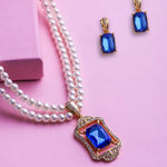 Buy Estele Gold Plated Sophisticated Pearl Jewellery Set with Amethyst Stone for Women - Purplle