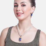 Buy Estele Gold Plated Sophisticated Pearl Jewellery Set with Amethyst Stone for Women - Purplle