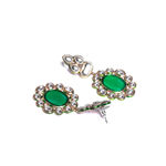 Buy Estele Gold Plated Aesthetic Pearl Jewellery Set with Green Emerald Stone for Women - Purplle