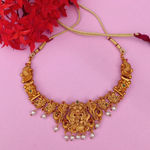 Buy Estele Gold Plated Lakshmi Ji Nakshi Temple Necklace Set with Crystals & Pearls for Women - Purplle