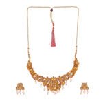 Buy Estele Gold Plated Lakshmi Ji Nakshi Temple Necklace Set with Crystals & Pearls for Women - Purplle