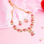 Buy Estele Gold Plated CZ Floral Designer Necklace Set for Women - Purplle