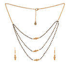 Buy Estele Gold Plated Triple Layer Bead Mangalsutra Necklace Set for Women - Purplle