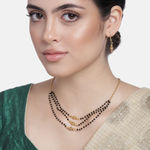 Buy Estele Gold Plated Triple Layer Bead Mangalsutra Necklace Set for Women - Purplle