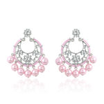 Buy Estele Rhodium Plated Splendid Drop Earrings with Glowing Pearls for Women - Purplle