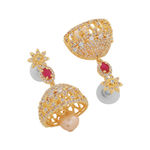 Buy Estele Gold Plated CZ Floral Design Bridal Choker Necklace Set With Pearls for Women - Purplle