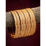 Buy Zeneme Set of 8 Gold-Plated Classic Bangle - Purplle