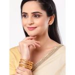 Buy Zeneme Set of 8 Gold-Plated Classic Bangle - Purplle
