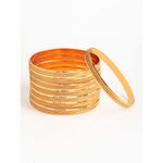 Buy Zeneme Set of 8 Gold-Plated Classic Bangle - Purplle