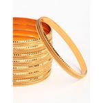 Buy Zeneme Set of 8 Gold-Plated Classic Bangle - Purplle