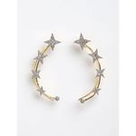 Buy Zeneme Gold-Plated Gold-Toned Contemporary CZ Stone Studded Ear Cuff - Purplle