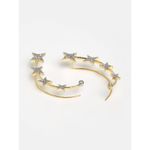 Buy Zeneme Gold-Plated Gold-Toned Contemporary CZ Stone Studded Ear Cuff - Purplle