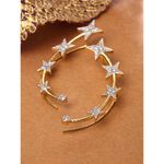 Buy Zeneme Gold-Plated Gold-Toned Contemporary CZ Stone Studded Ear Cuff - Purplle