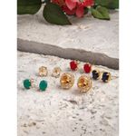 Buy Zeneme Gold-Plated Floral Oval Shaped Swarovski With Interchangeable Crystal Stud Fashion Jewellery. - Purplle